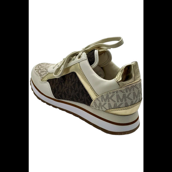 Michael Kors Women's Maddy Two-Tone Logo Trainer Vanilla/Brown - Medium - Picture 3 of 3